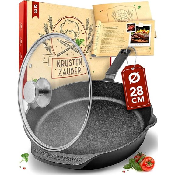 Krustenzauber 28 cm Gusseisenpfanne für Induktionskochfeld